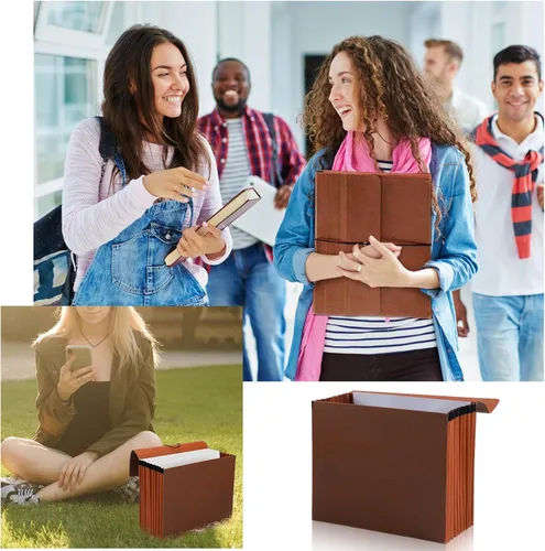 Vista 5 de PerKoop Carpeta de archivos expansible con solapa de 7 pulgadas con cierre de cordón elástico, organizador de documentos resistente, 10 ranuras, 1