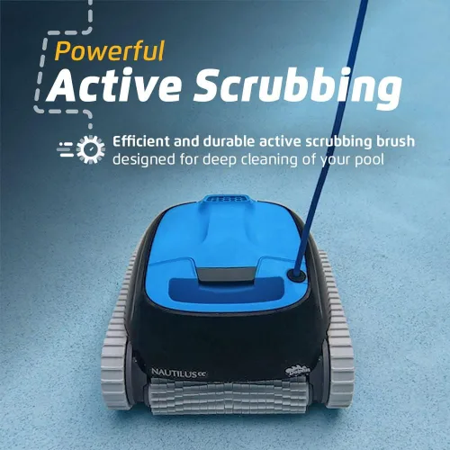 Vista 15 de Dolphin E10 - Aspiradora robótica automática para piscina, cepillo de limpieza activo, acceso a filtros de carga superior, ideal para piscinas sobre