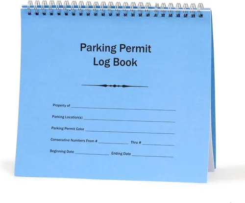 Vista 4 de SmartSign Libro de registro de permiso de estacionamiento pequeño - 7 x 8.5 pulgadas, diario de registro encuadernado con alambre, páginas impresas
