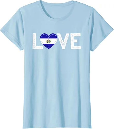 Vista 21 de Camiseta de regalo con la bandera de El Salvador LOVE, Negro, S