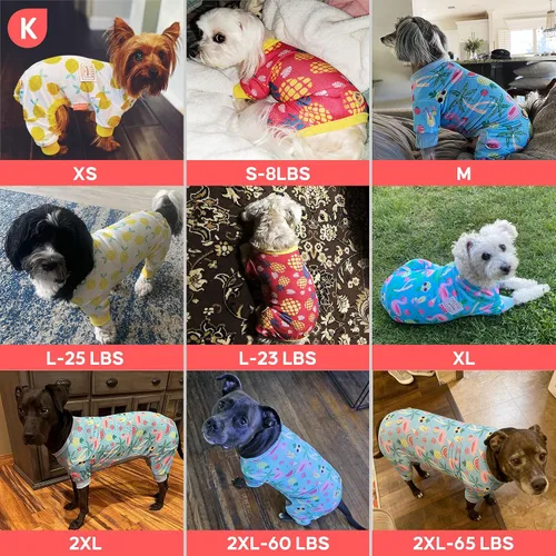 Vista 7 de KYEESE Pijamas para perros, pijamas ligeras para perros pequeños, pijamas de malla transpirable para perros, ropa de una sola pieza suave, cómoda
