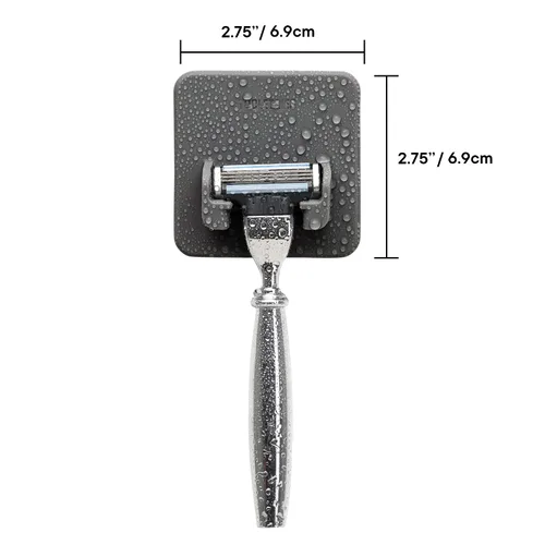 Vista 3 de TOOLETRIES The Mason Razor Holder - Soporte de silicona para ducha y baño, organizador de maquinilla de afeitar montado en la pared con residuos