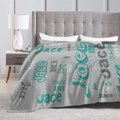Vista 5 de Manta personalizada con nombre, mantas de franela personalizadas para bebés, niños y adultos con nombre, regalo de Navidad, cumpleaños, día de San