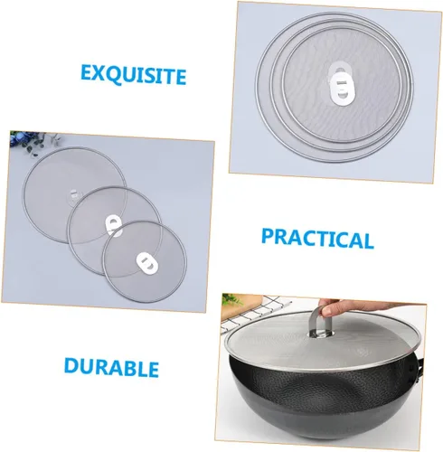Vista 5 de 3pcs Stainless Steel Grease Screen for Frying Pans and Pots