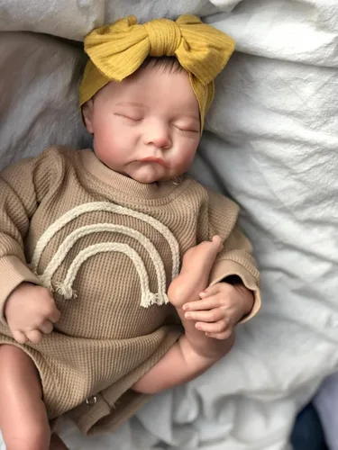Vista 2 de Pinky Lovely Reborn Baby Doll 19 pulgadas 18.9 in realista bebé recién nacido muñeca de juguete de regalo