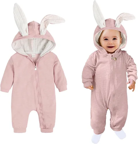 Vista 14 de AGQT Baby Bunny Costume Infant Girl Boy Easter Halloween Outfit Size 0-24M 7108a# Blanco -1pcs