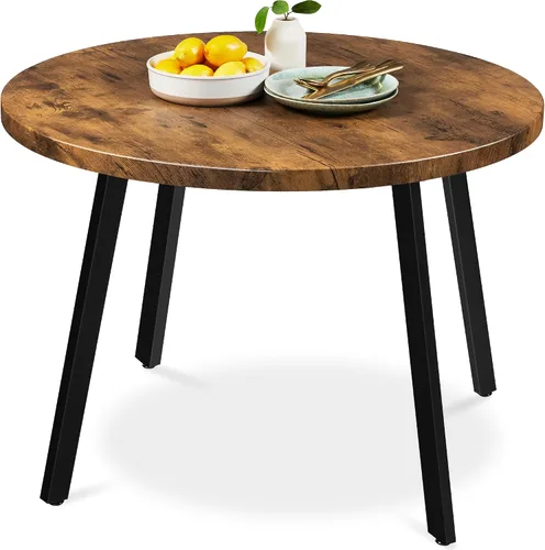 Vista 10 de Best Choice Products Mesa de comedor redonda de mediados de siglo moderna de 35.5 pulgadas, comedor que ahorra espacio para el hogar, cocina, Negro