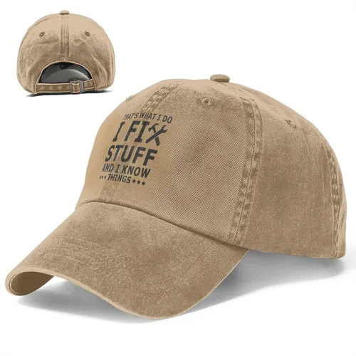 Vista 8 de I Fix Stuff and I Know Things Sombrero para hombres I Fix Stuff Hat Cool Stuff Hat para hombres divertido