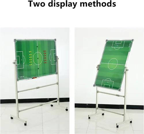 Vista 2 de Tabla magnética de entrenamiento de fútbol, tabla grande de tácticas de fútbol móvil, 40 x 28 pulgadas, marcador de borrado en seco, tabla rodante