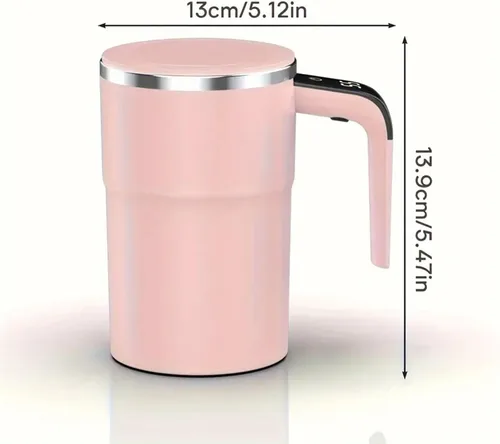 Vista 9 de SpinBrew - Taza de café magnética de agitación automática con pantalla de temperatura, vaso de café eléctrico de acero inoxidable automezclable