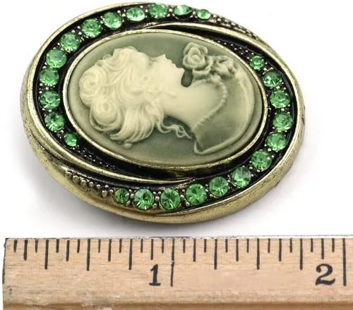 Vista 3 de SoulBreezeCollection - Broche de camafeo para mujer, diseño de diamantes de imitación