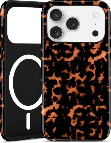 Vista 17 de Jusy Compatible con MagSafe Brown Tortoise Shell Print Phone Case para iPhone 7/8/SE, funda protectora magnética de lujo de TPU suave