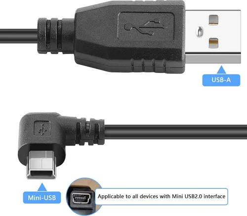 Vista 5 de Mini cable de alimentación USB de 90 grados en ángulo izquierdo (sin transferencia de datos) - USB 2.0 A-macho a Mini-B cable de alimentación