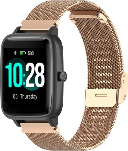 Vista 11 de FitTurn Correa delgada compatible con Cubitt CT2/CT2S SmartWatch, correa de reloj ajustable de malla de acero inoxidable, correa de repuesto