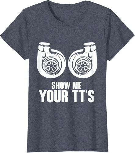 Vista 84 de Funny Show Me Your TT's Twin Turbo Car Racing Camiseta, Negro, S