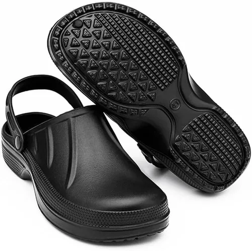 Vista 6 de Zapatos de chef unisex antideslizantes para trabajo, impermeables, con puntera cerrada, zuecos de cocina, restaurante, servicio de alimentos