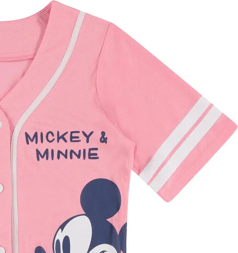 Vista 4 de Disney Ladies Mickey Mouse Fashion Shirt - Mickey & Minnie Mouse Baseball Jersey Mickey Mouse Button Down Baseball Jersey
