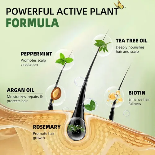 Vista 4 de Acondicionador de romero para el crecimiento del cabello: acondicionador hidratante espesante para hombres y mujeres con aceite de árbol de té