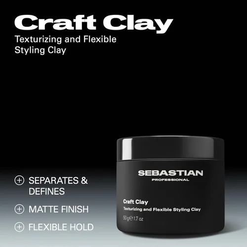 Vista 3 de Sebastian Craft arcilla remoldable mate texturizer Unisex, 1.7 onzas