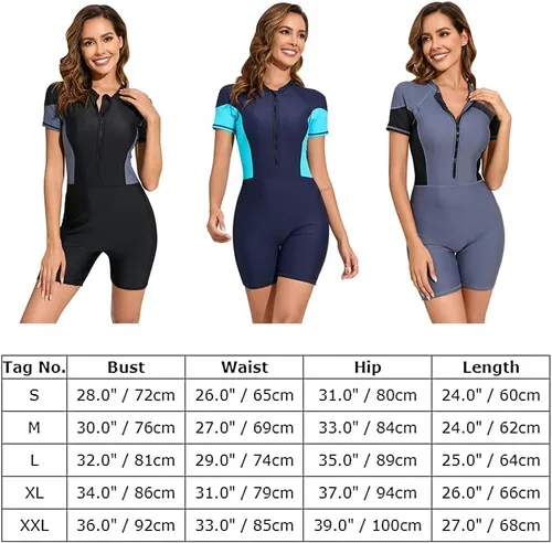 Vista 7 de Traje de baño de una pieza con protección UV para mujer, con estampado floral, para surfear