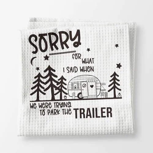 Vista 7 de Voatok Let's Go On an Adventure Happy Camper - Toalla de baño para campamento, regalo inspirador para campistas, juego de 4 toallas decorativas