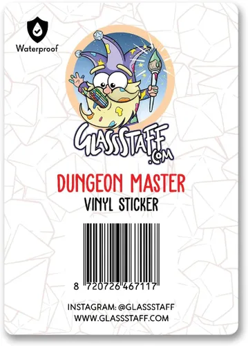 Vista 3 de Glassstaff Dungeon Master Try DND - Calcomanías divertidas de Calabozos y Dragones para DM, Dungeon Master, GM - Calcomanías geniales