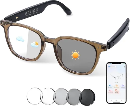 Vista 16 de Lentes inteligentes para hombres y mujeres, gafas de sol Bluetooth con altavoces polarizados UV400, gafas de audio de oreja abierta para ciclismo