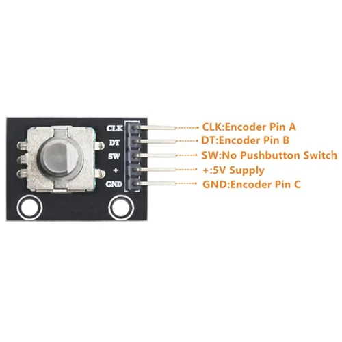 Vista 6 de Paquete de 5 módulos de codificador rotativo KY-040, sensor de ladrillo incremental para Arduino, AVR, PIC, STM32, Raspberry Pi - Codificador