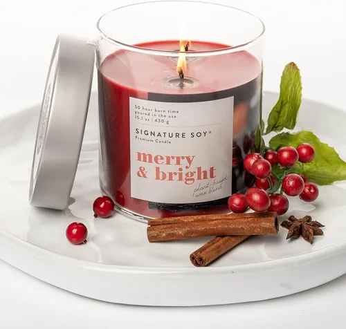 Vista 4 de Signature Soy Vela perfumada Lidded Merry & Bright en tarro grande