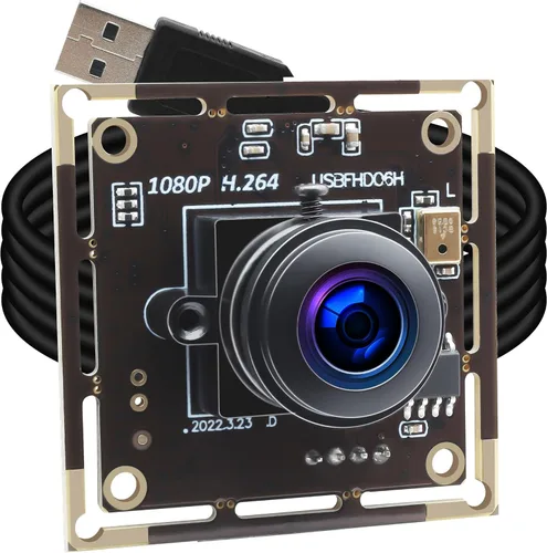 Vista 12 de Módulo de cámara USB 1080P, cámara web de poca luz con lente de 0.1 in Tablero de cámara industrial Lightburn, Plug and Play, compatible