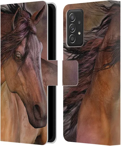 Vista 315 de Head Case Designs Officially Licensed Laurie Prindle A Morgan Christmas Western Stallion Leather Wallet Case Compatible with Samsung Galaxy A07 4G
