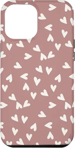 Vista 25 de Simple Chic Boho Heart Pattern - Carcasa para iPhone 16, color rosa polvoriento