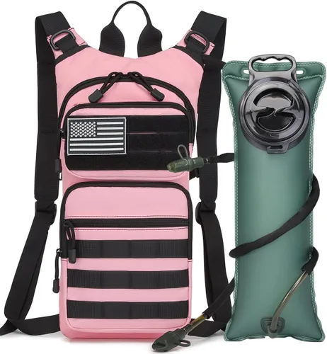Vista 15 de Mochila de hidratación con aislamiento bolsa de agua con vejiga de 3 l de TPU, mochila táctica Molle de hidratación para senderismo, ciclismo, correr