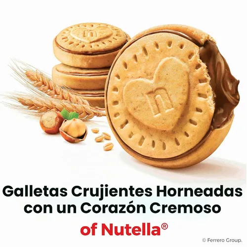 Vista 3 de Galletas Nutella, Pasta de Avellana con Cacao, Galletas de Sandwich, Bolsa de 20 unidades (Paquete de 3)