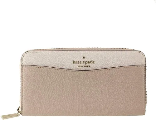 Vista 2 de Kate Spade New York Cartera grande de piel Continental en color beige cálido multi