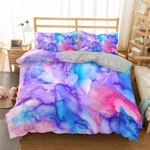 Vista 13 de Jingzhang Juego de funda de edredón con diseño de aviones voladores de nubes moradas, decoración romántica de viaje, para niños, niñas y adultos, 1