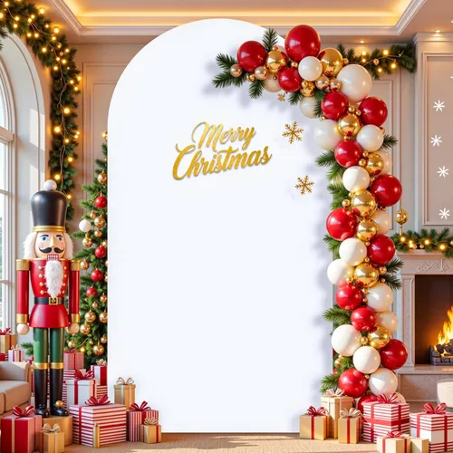 Vista 10 de Baby Blue Arch Backdrop Cover, 6FT Spandex Fitted Wedding Arch Stand Covers Round Top Chiara Backdrop Cover for Birthday Party Ceremony Banquet Azul