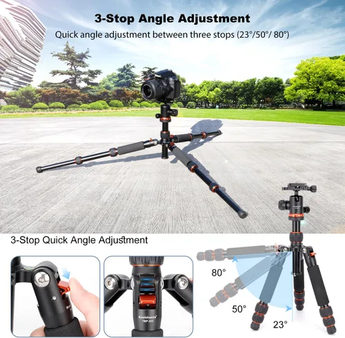 Vista 4 de Koolehaoda - Mini trípode de mesa con cabeza de bola de 360°, aluminio portátil Compact Lightweight Desktop Camera Tripod Stand with Quick Release