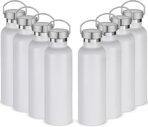 Vista 26 de Volhoply 24 onzas Botella de agua aislada con boca estándar con tapa de combinación de plástico y acero inoxidable, botellas de agua de 304 18/8