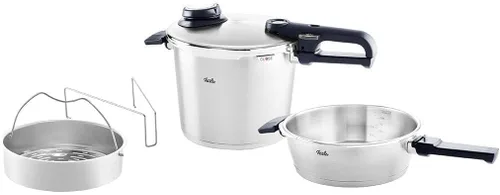 Vista 8 de Fissler Vitavit - Juego de olla a presión y sartén a presión, 2.6 cuartos de galón y 4.8 cuartos de galón