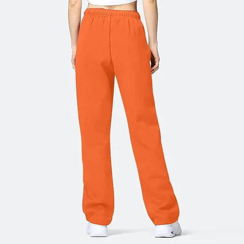 Vista 2 de Womens Wide Straight Pants Baggy Fleece Lined Sweatpants Casual FallWinter Sweatpants Elastic Waist with Drawstring Pants