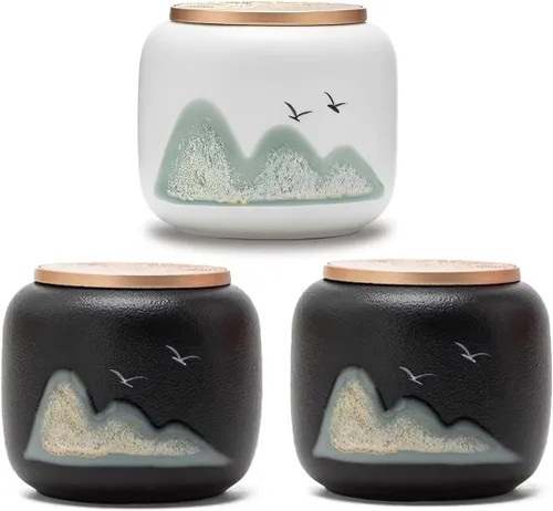 Vista 11 de Urna pequeña para cenizas humanas – Mini urna decorativa de cerámica para funeraria, urnas conmemorativas de 2.5 pulgadas para adultos, niños