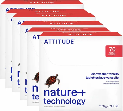 Vista 10 de ATTITUDE Cápsulas de detergente a base de plantas y veganas, sin fosfato, derivadas de forma natural, sin perfume, 26