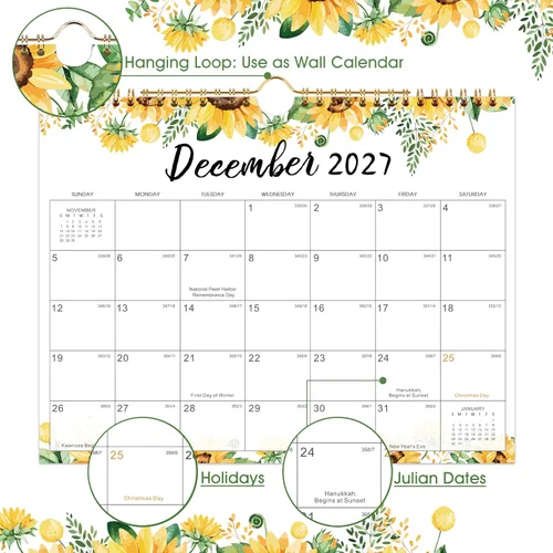 Vista 3 de Calendario de pared 2027, calendario 2027, enero 2027 - diciembre 2027, 11
