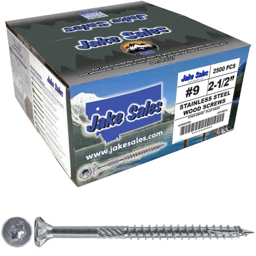 Vista 237 de 8 x 1 revestimiento exterior recubierto de bronce, tornillo de madera multiusos compatible con ACQ, cabeza plana Torx/Star Drive de 1 libra, 288