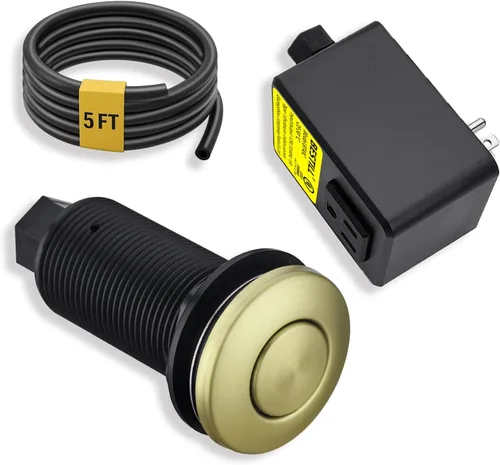 Vista 13 de BESTILL Kit de interruptor de aire para eliminación de basura - Certificado UL, botón de interruptor superior de fregadero sin cable para triturador