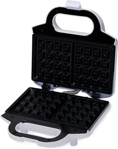 Vista 4 de Amazon Basics Plancha para Waffles 2 Rebanadas Blanca con Revestimiento Antiadherente y Fácil de Limpiar, 700W