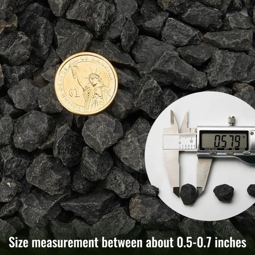 Vista 2 de NUPICK Rocas de grava de 10 libras, guijarros pulidos de 0.5 a 0.7 pulgadas para plantas, pecera, jarrón transparente y más, piedras negras