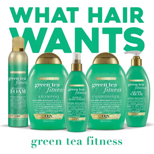 Vista 3 de OGX Active Beauty Green Tea Fitness Champú seco de espuma, 5 onzas