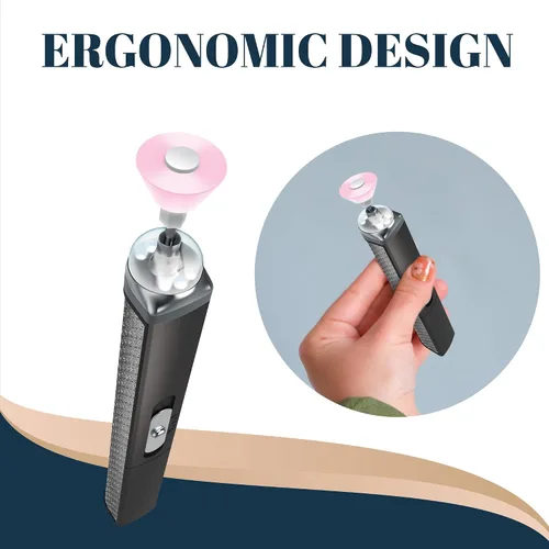 Vista 2 de Perry Ellis Lima de uñas eléctrica inalámbrica con luz LED, mango recargable por USB con 5 cabezales intercambiables, taladro eléctrico para uñas